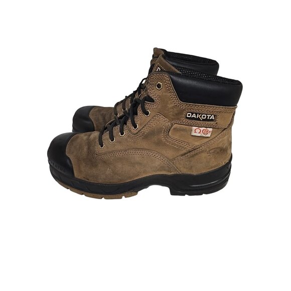 DAKOTA Men's 6006 6" Quad Comfort Steel Toe Freshtech Work Boots Tan Size 10M - Picture 5 of 7